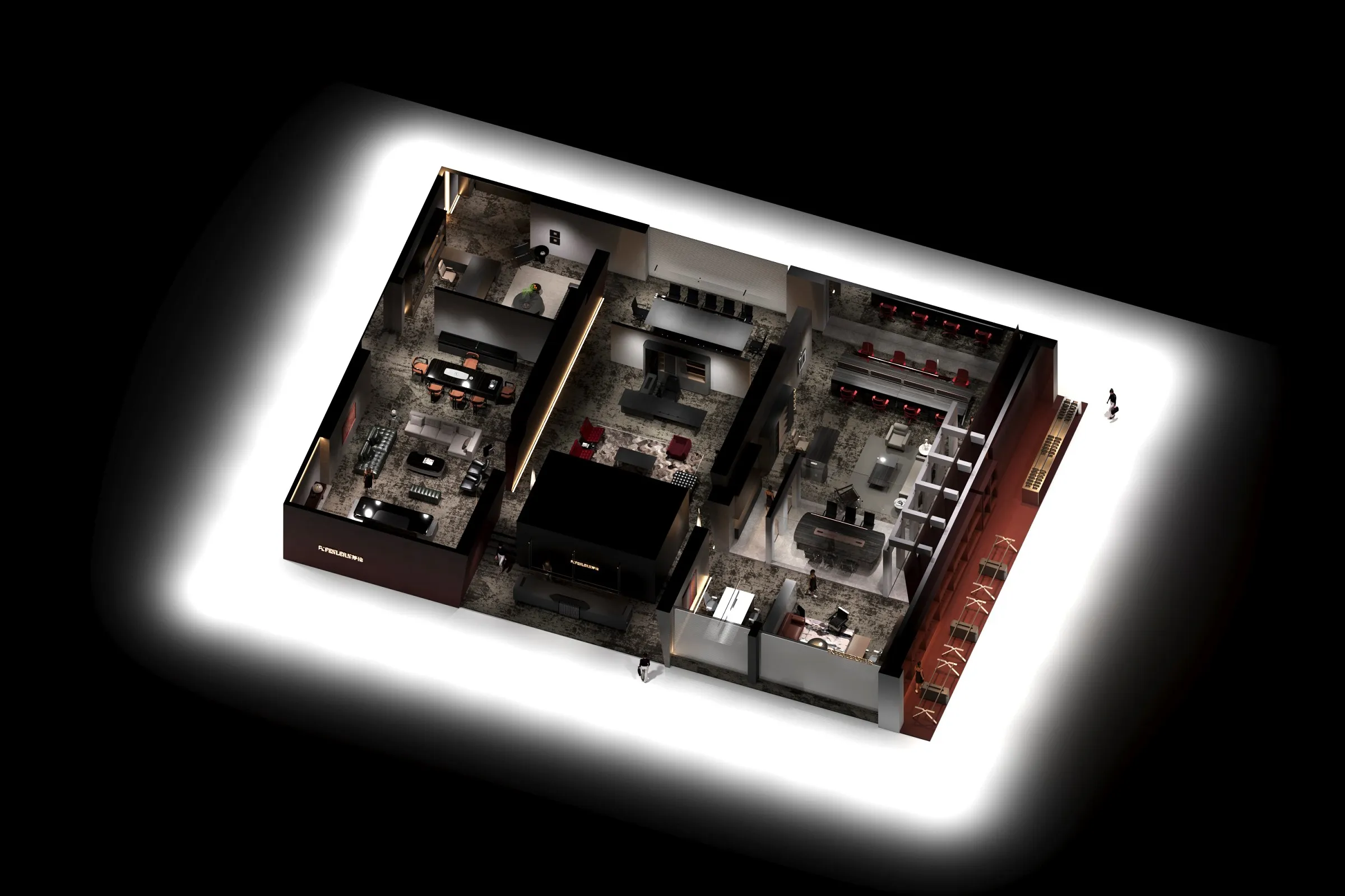 Fenlern 3D exhibition booth design concept for an office furniture display at CIFF 2025