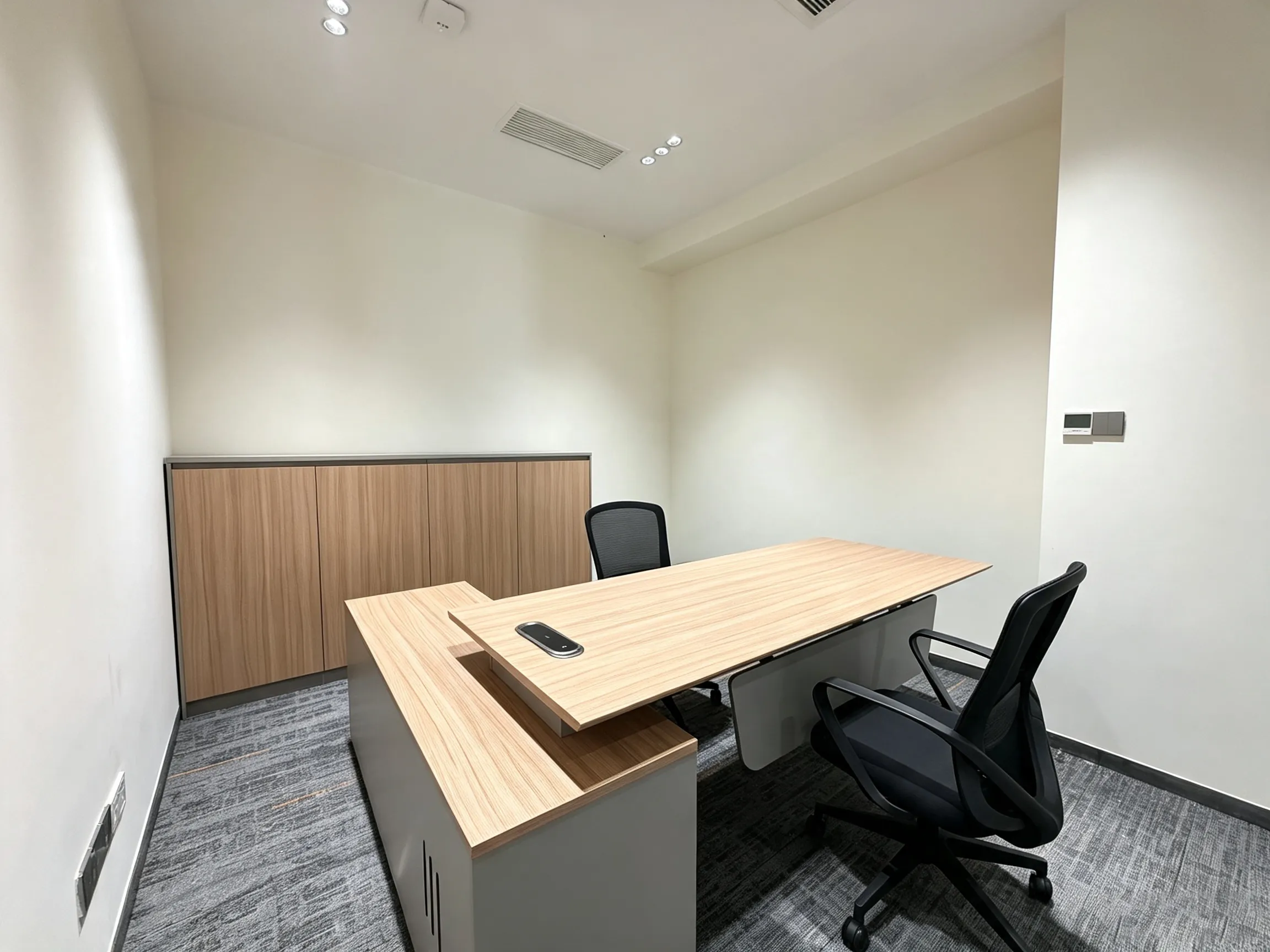 Office furniture project with private office and executive desk