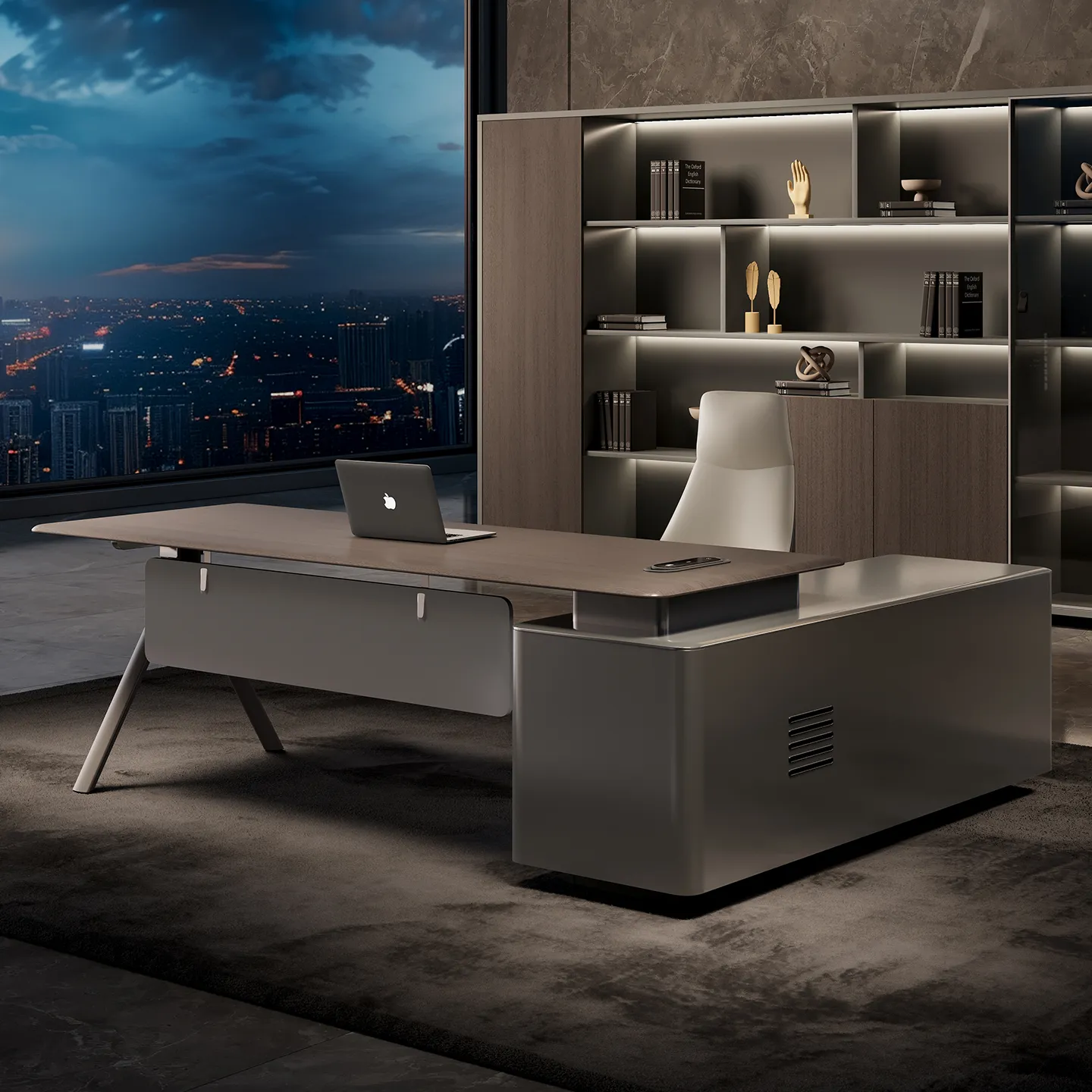 Architectural Manager Desk with Integrated Side Storage - Cover image