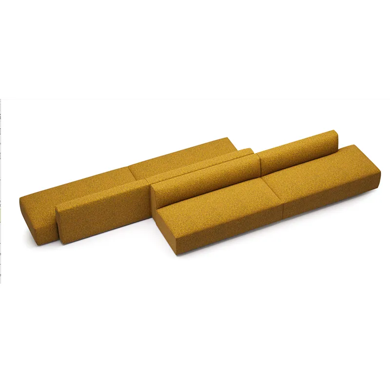 Commercial curved modular sofa designed for office lounges and breakout areas