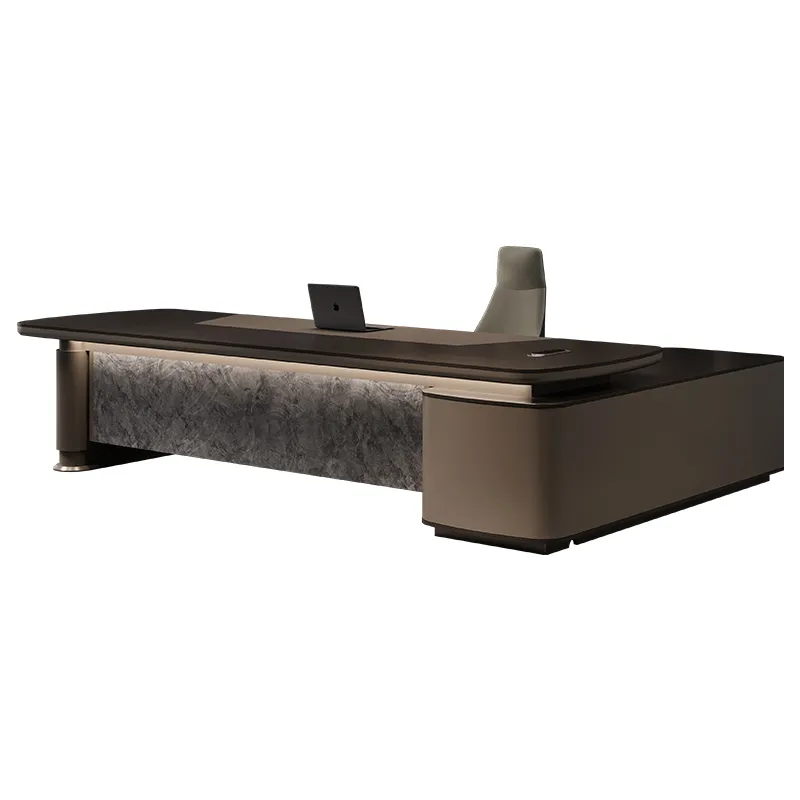 Commercial L-shaped office desk designed for executive workspaces
