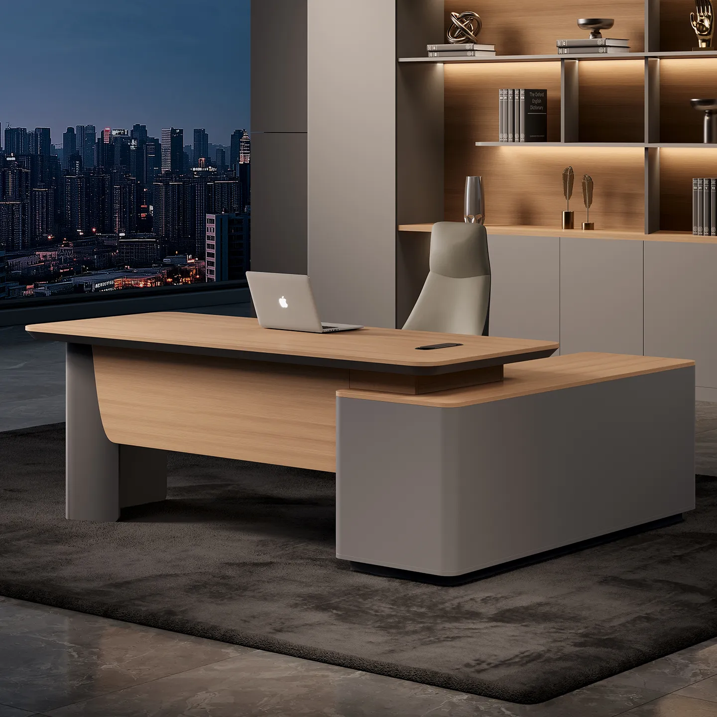 Contemporary Manager Desk with Integrated Side Storage - Cover image