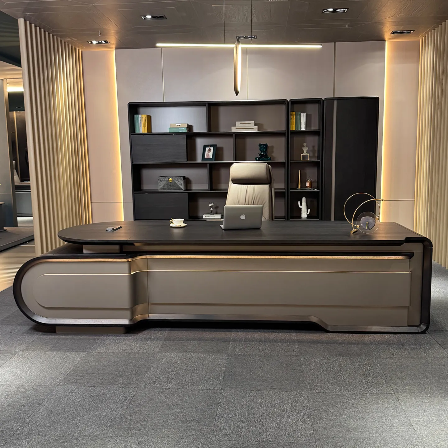 Curved executive desk design for premium CEO and management offices