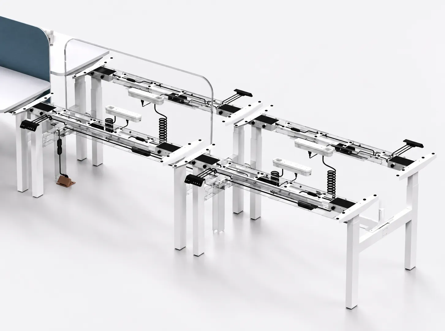 Electric height adjustment control for sit stand office workstation