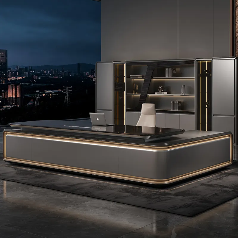 CEO Executive Desk — Warm Wood Finish - Cover image