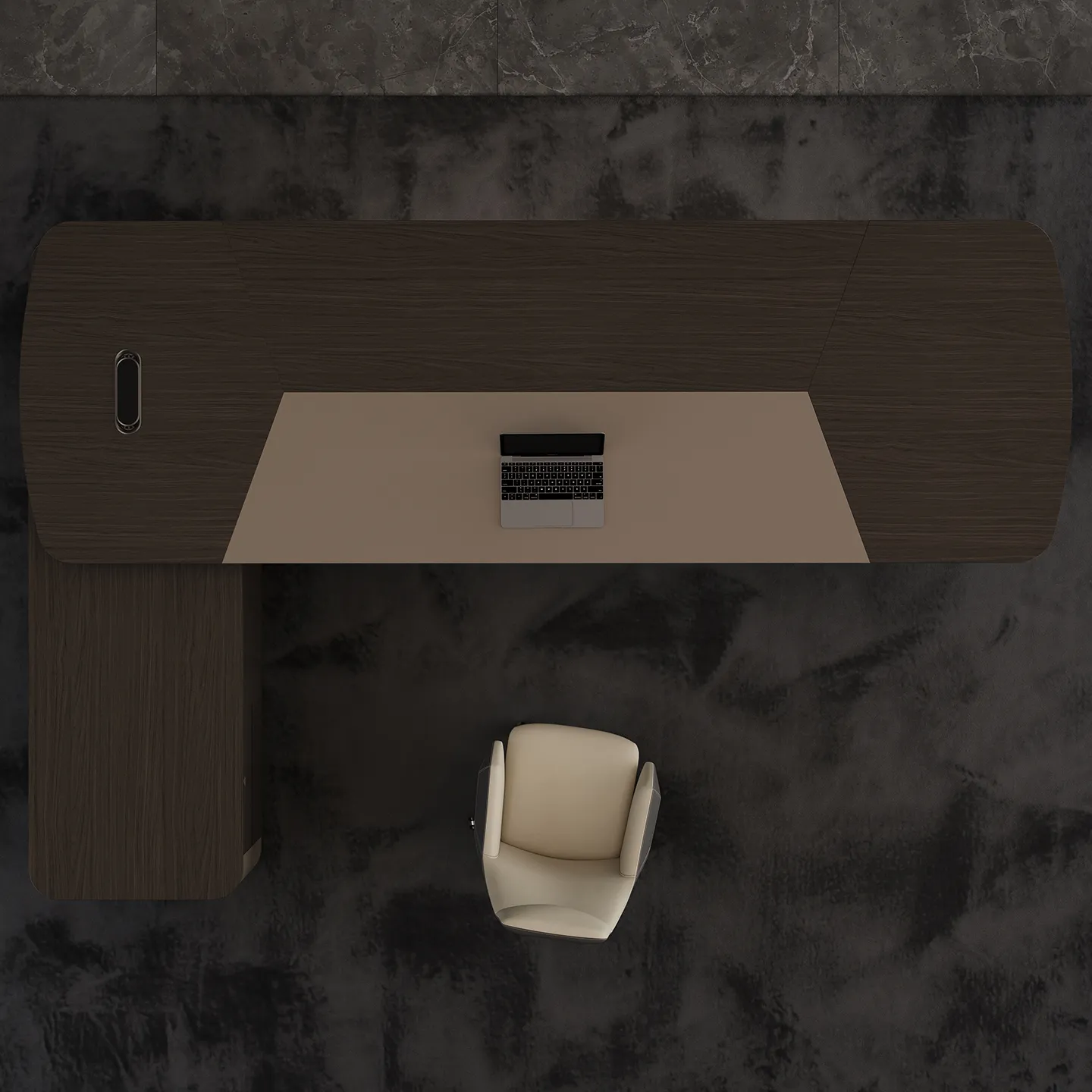 Executive desk with side return for expanded workspace and functionality