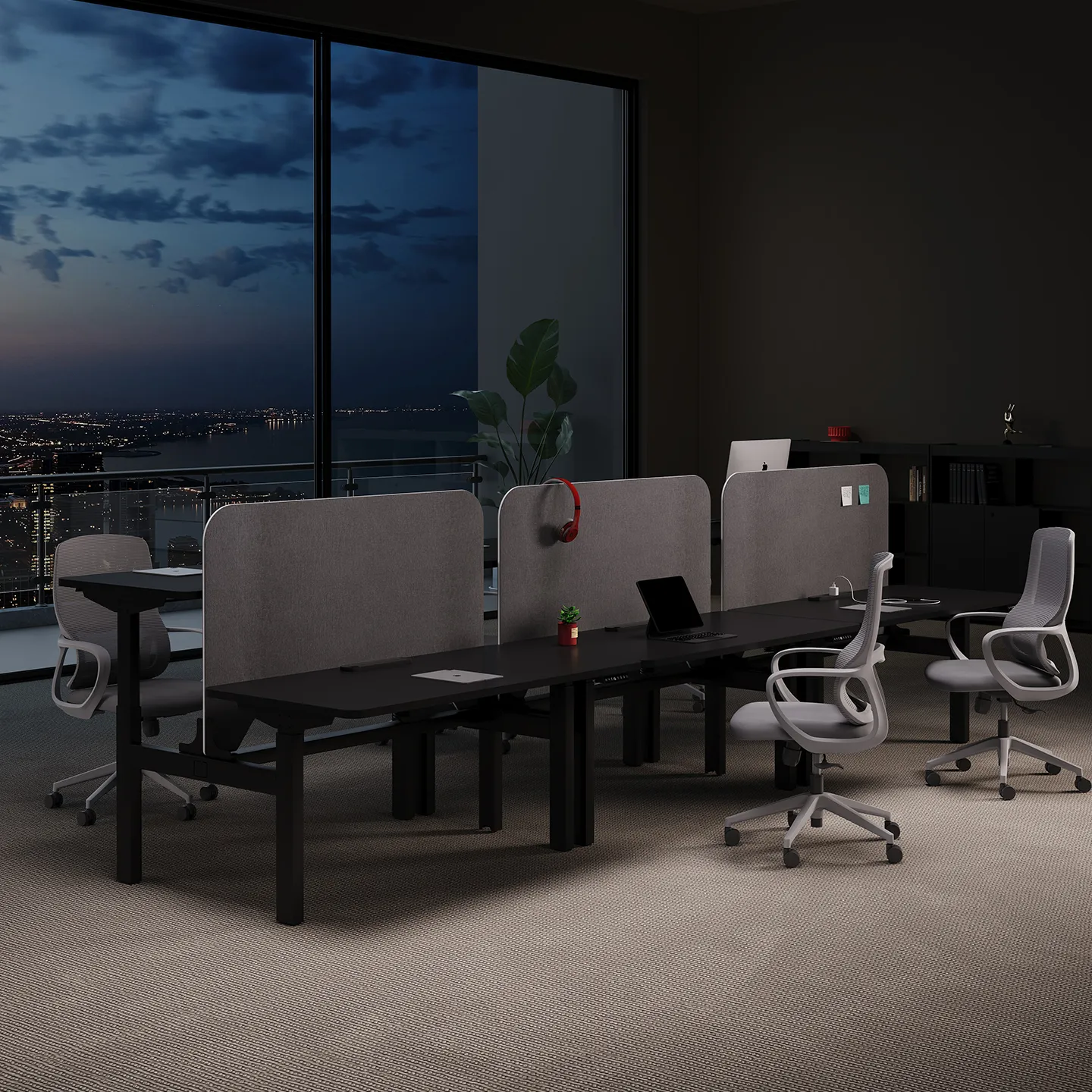 Expandable staff office workstation for multiple employee configurations