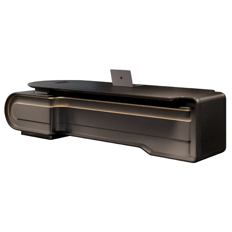 Large CEO executive desk with wide work surface for private office spaces