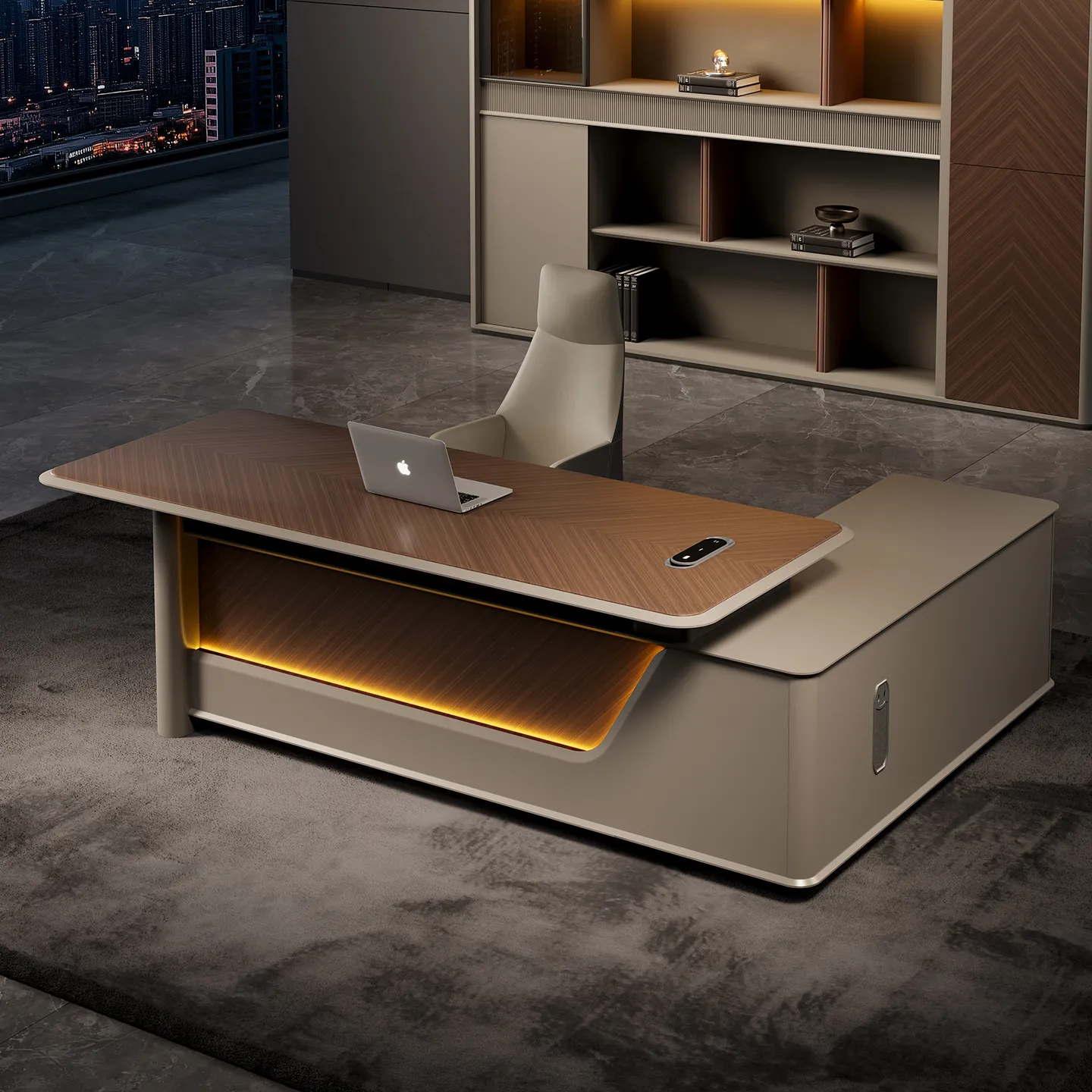 Contemporary Executive Desk with Integrated Storage - Cover image