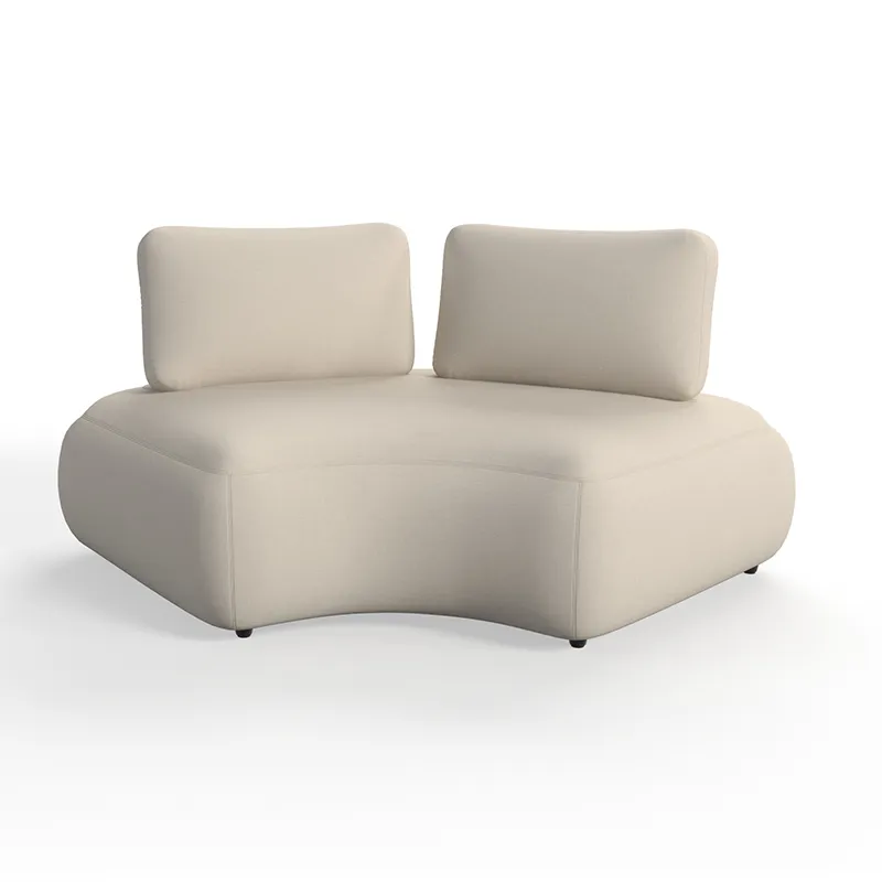 Modular collaborative office seating arranged around a coffee table for informal meetings