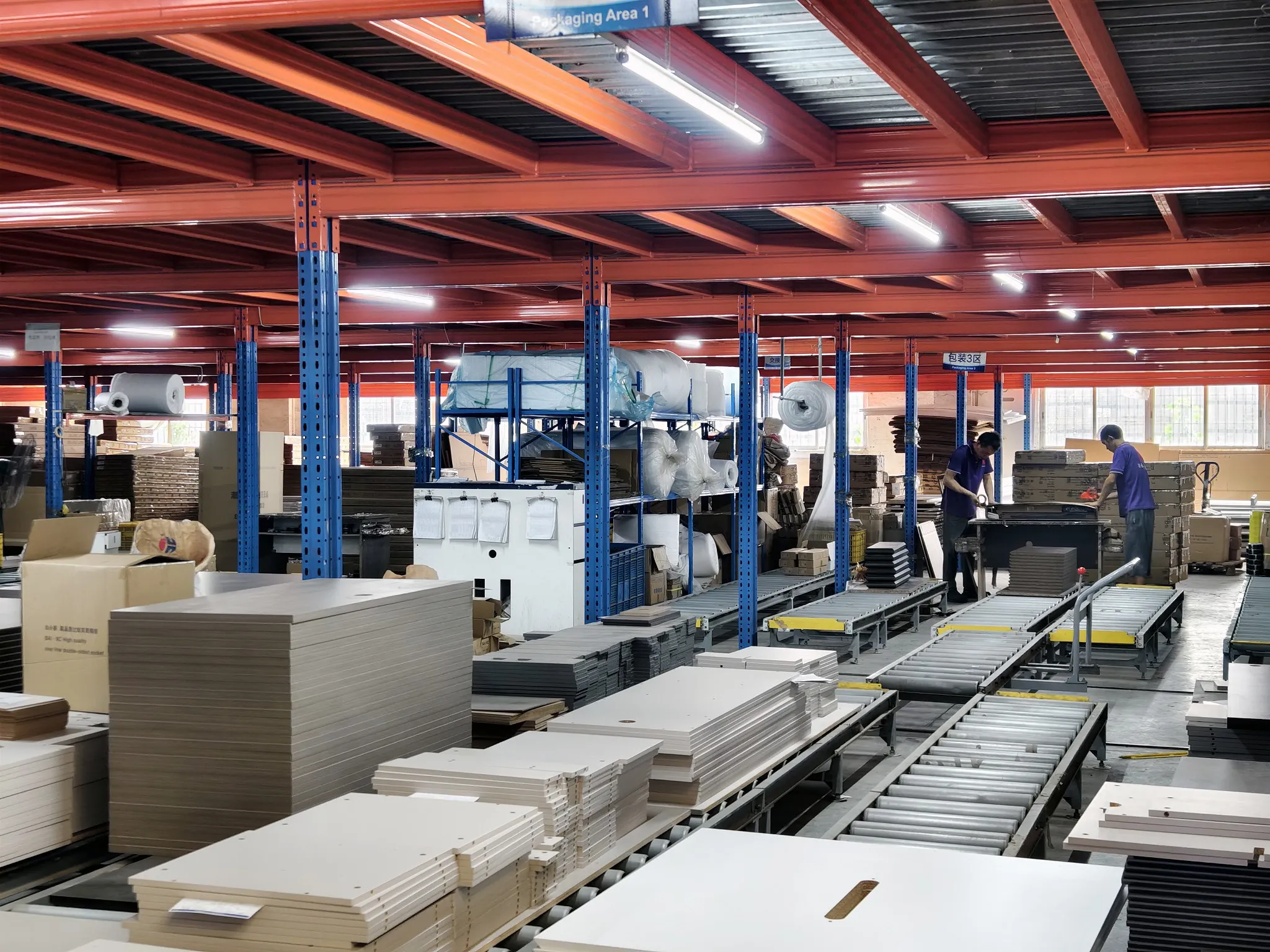 Quality inspection area for office furniture