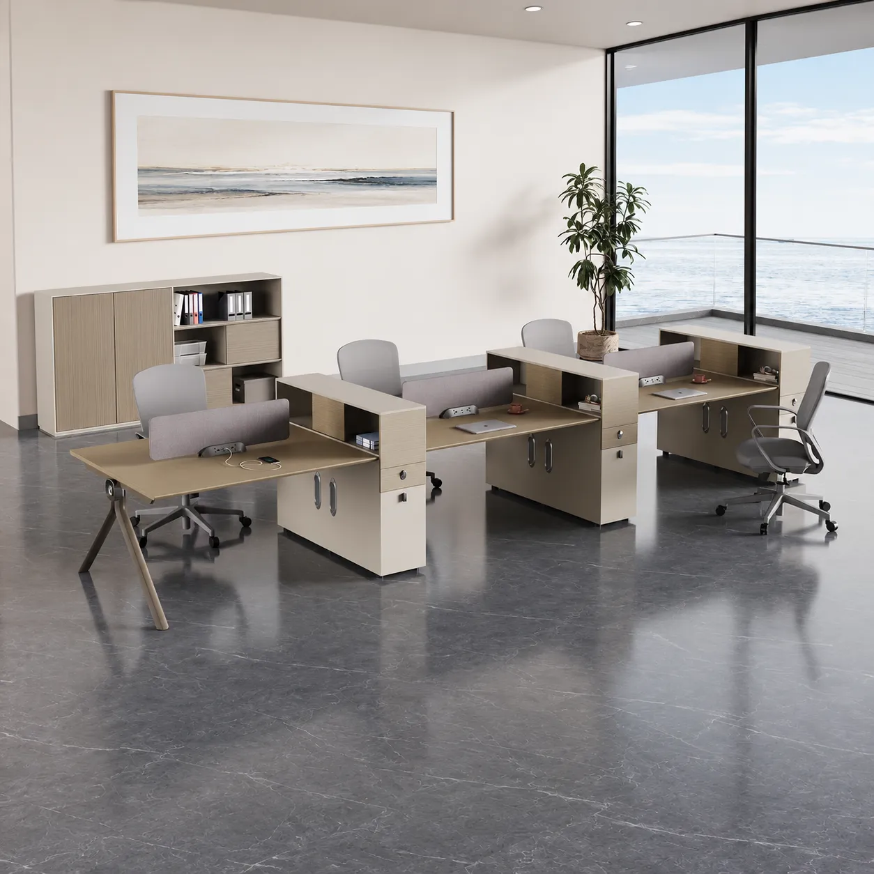 Axis Modular Staff Workstation with Integrated Storage - Cover image
