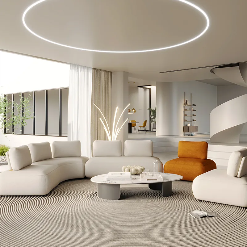 Open-plan office soft seating with modular sofas and lounge furniture