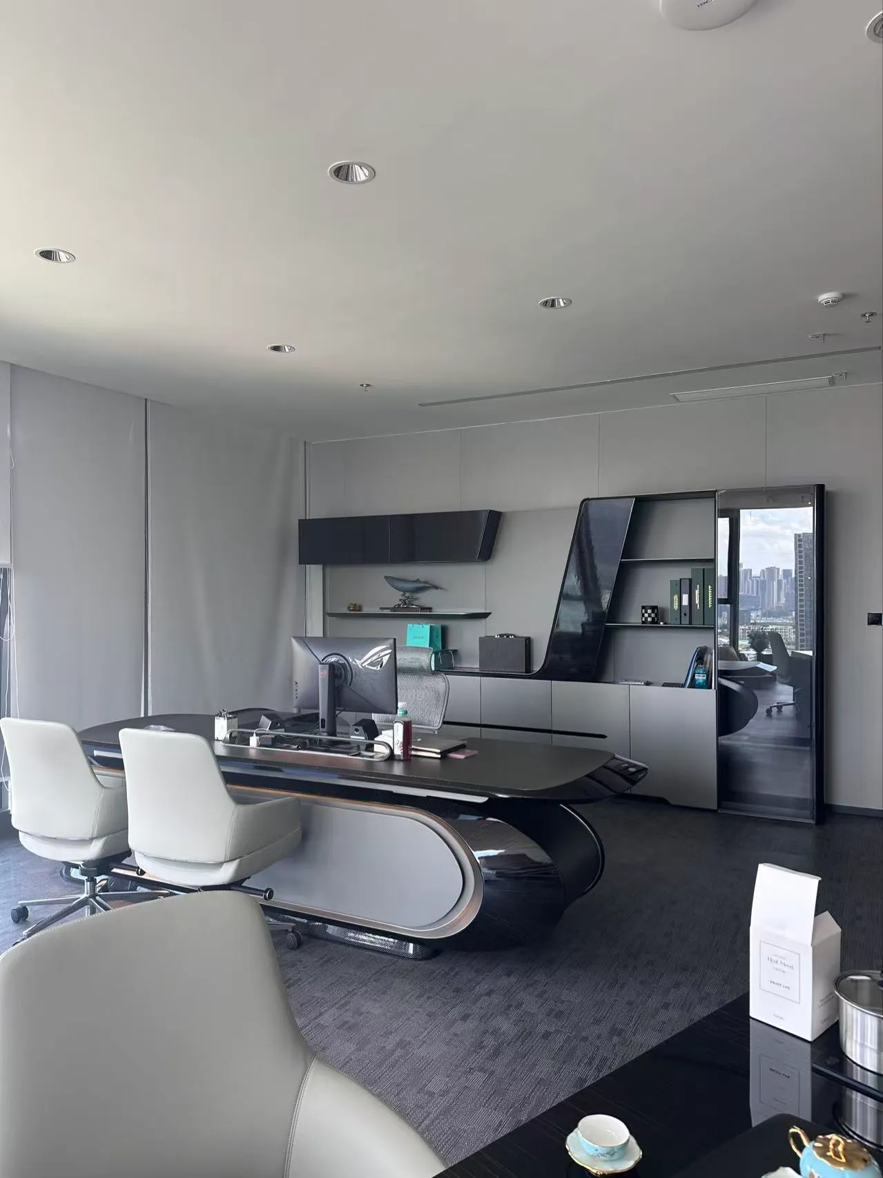 Modern executive office with custom office furniture
