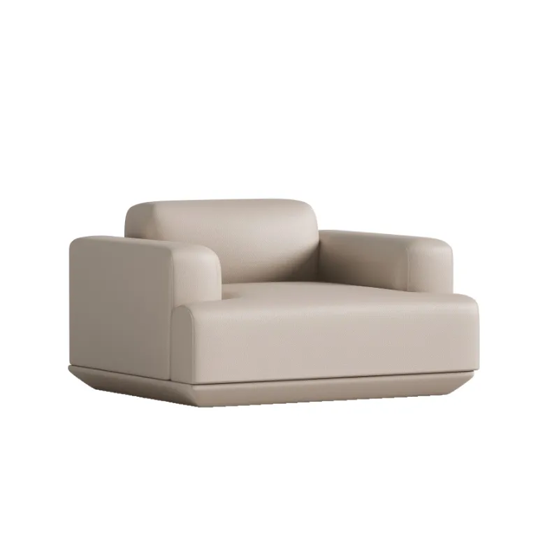 Single-seat office lounge sofa module with wide seat and upholstered armrest