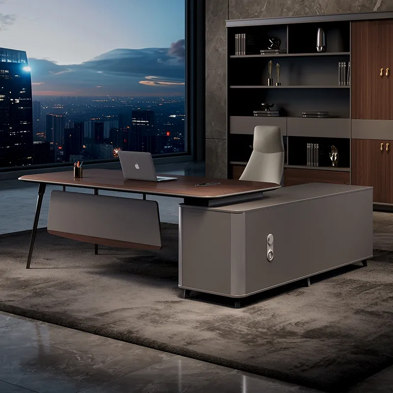 Slimline Manager Desk with Integrated Storage Cabinet - Cover image