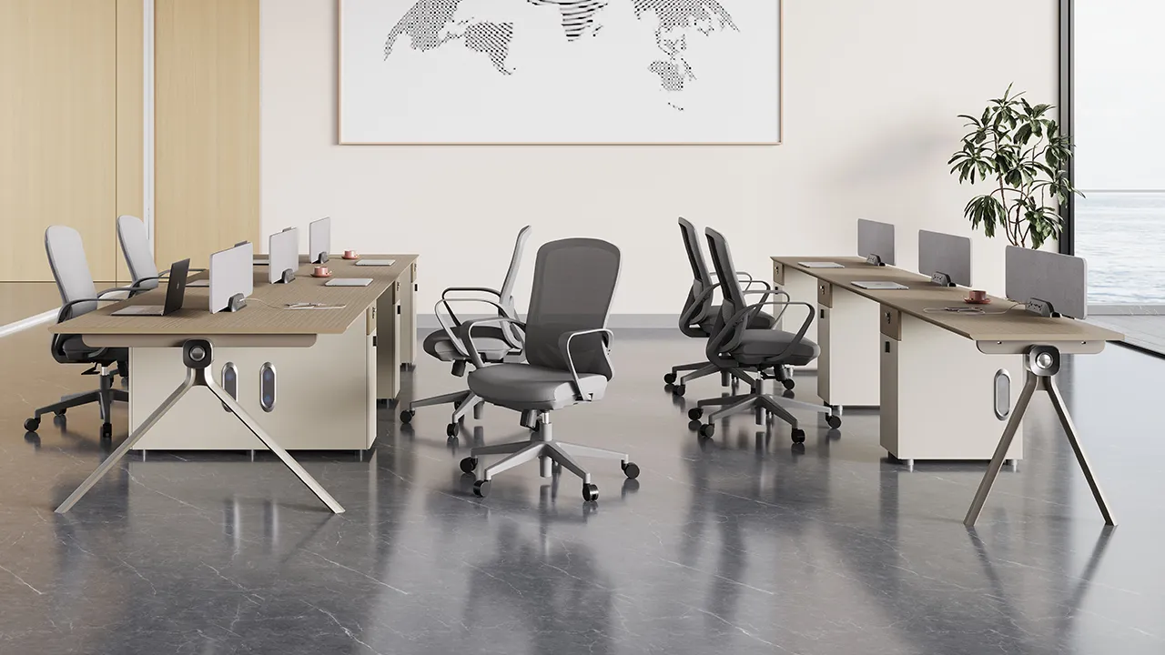 Integrated desktop power module for charging and connectivity on office workstation desk